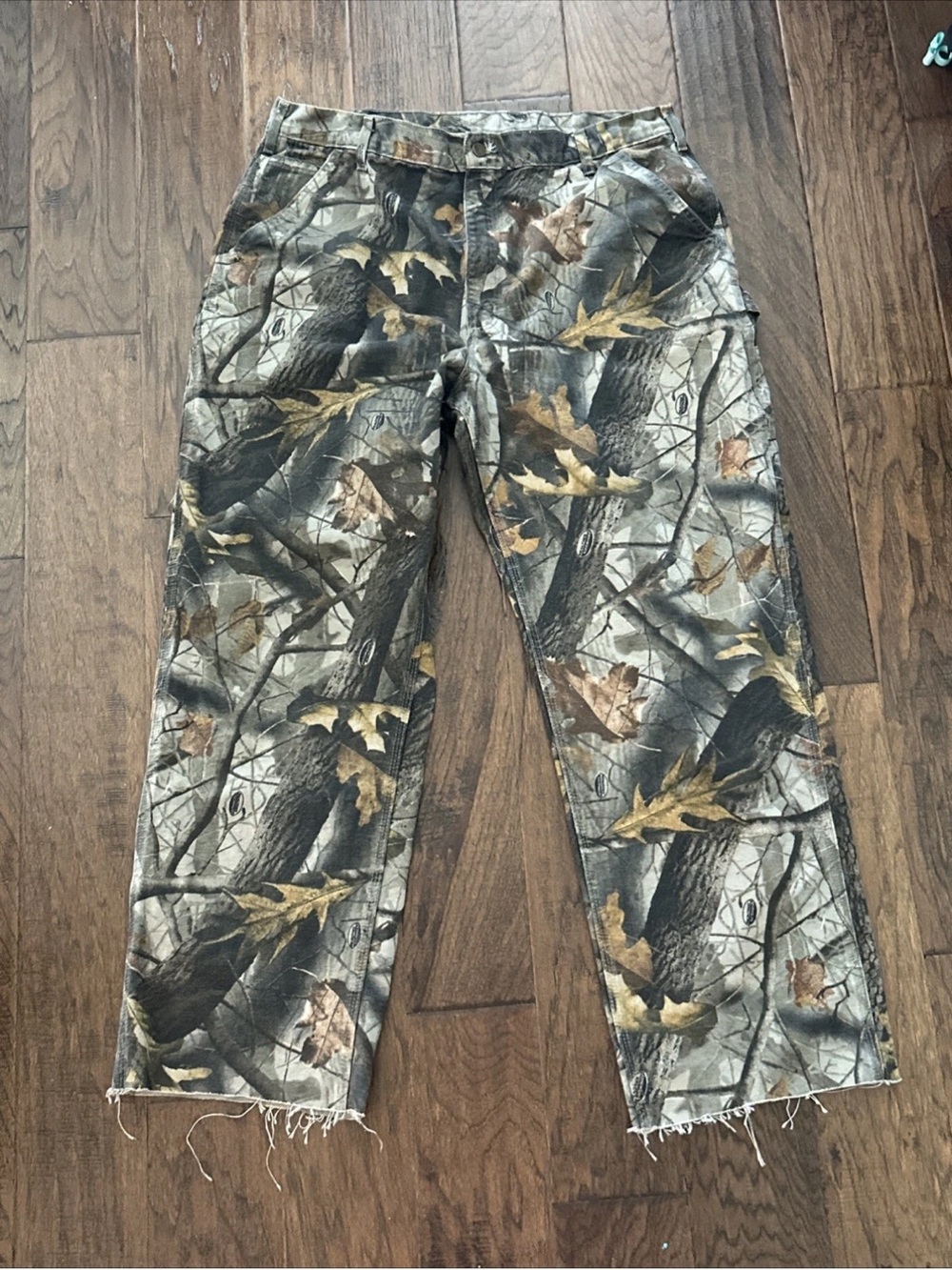 Vtg Y2K Mens 40X30 Carhartt B158 CMO Realtree Dungaree Duck Canvas Pants SEE DES